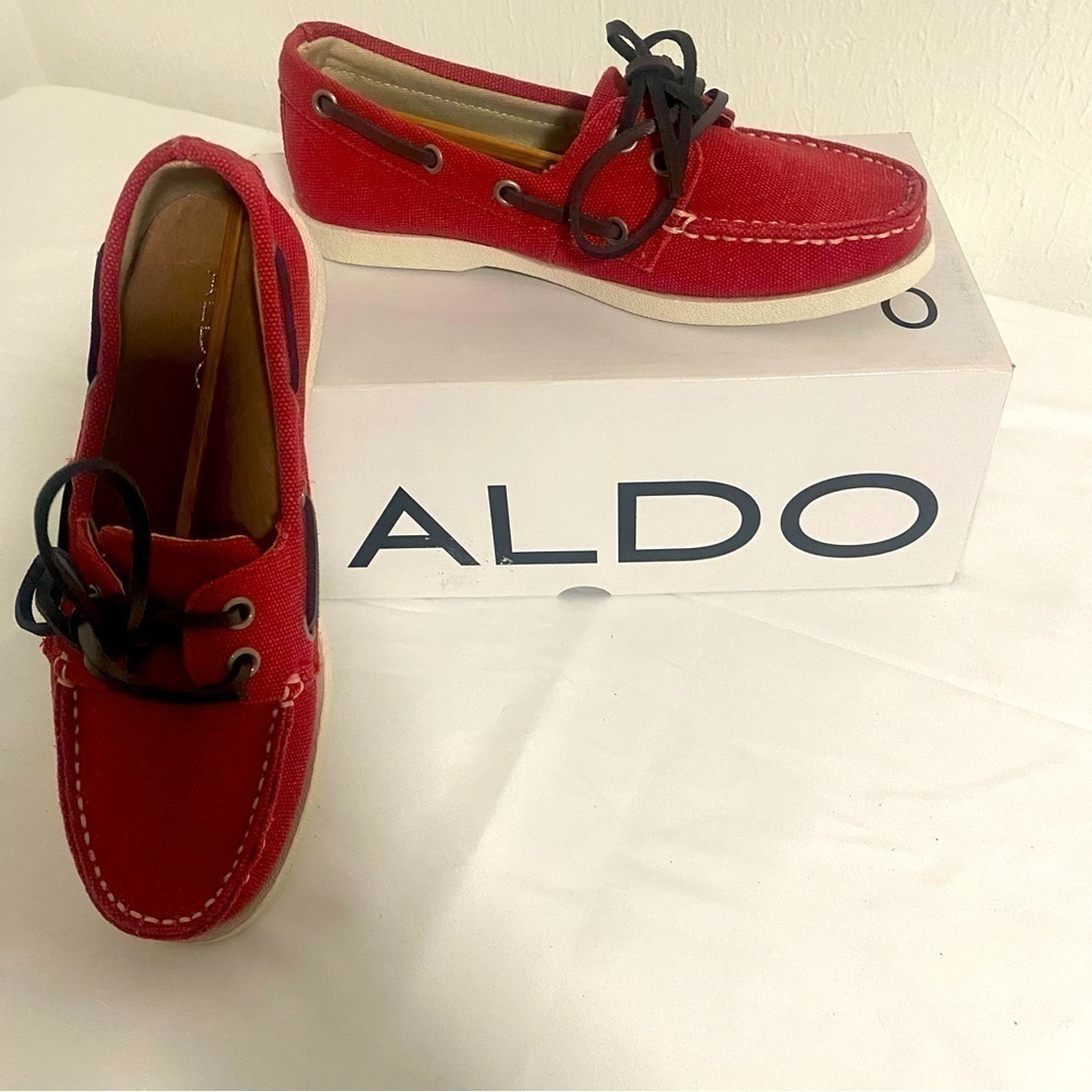New Aldo Boat Sperry Loafer Red Size Us 5.5-6 Y2K (also terry cloth insoles)